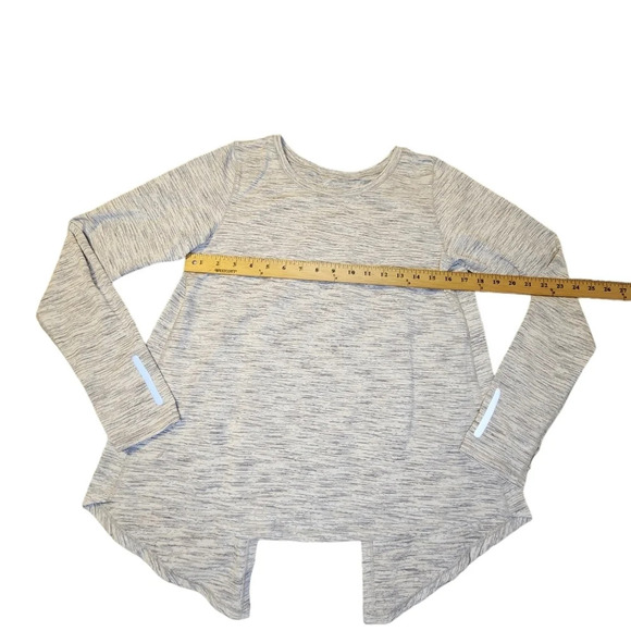 Zyia Active Womens Ash Split Back Long Sleeve T Shirt Athletic Gray Size XL - Picture 4 of 8